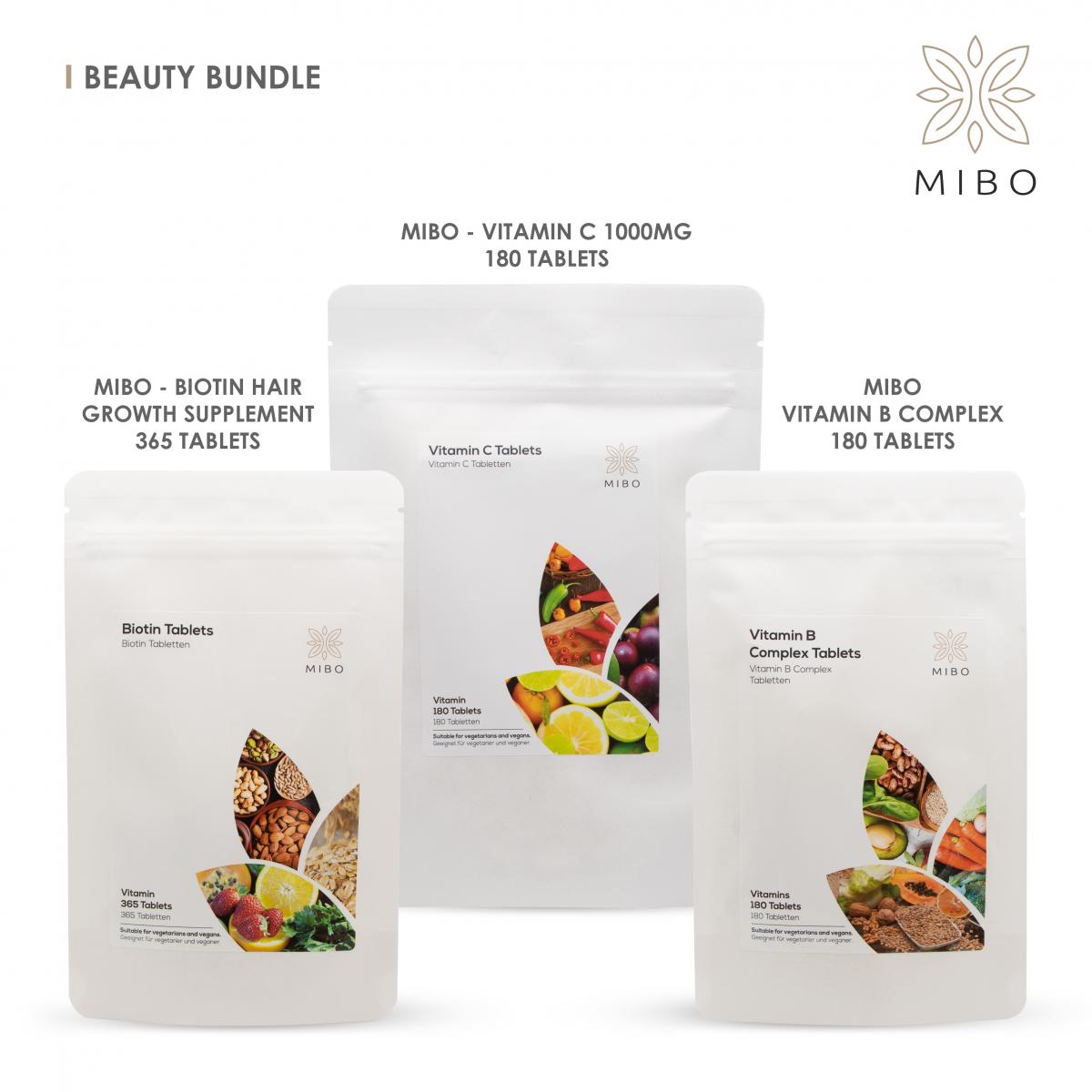 VITAMIN C + Vitamin B complex + Biotin Tablets Pack of 3 for beauty Bundle