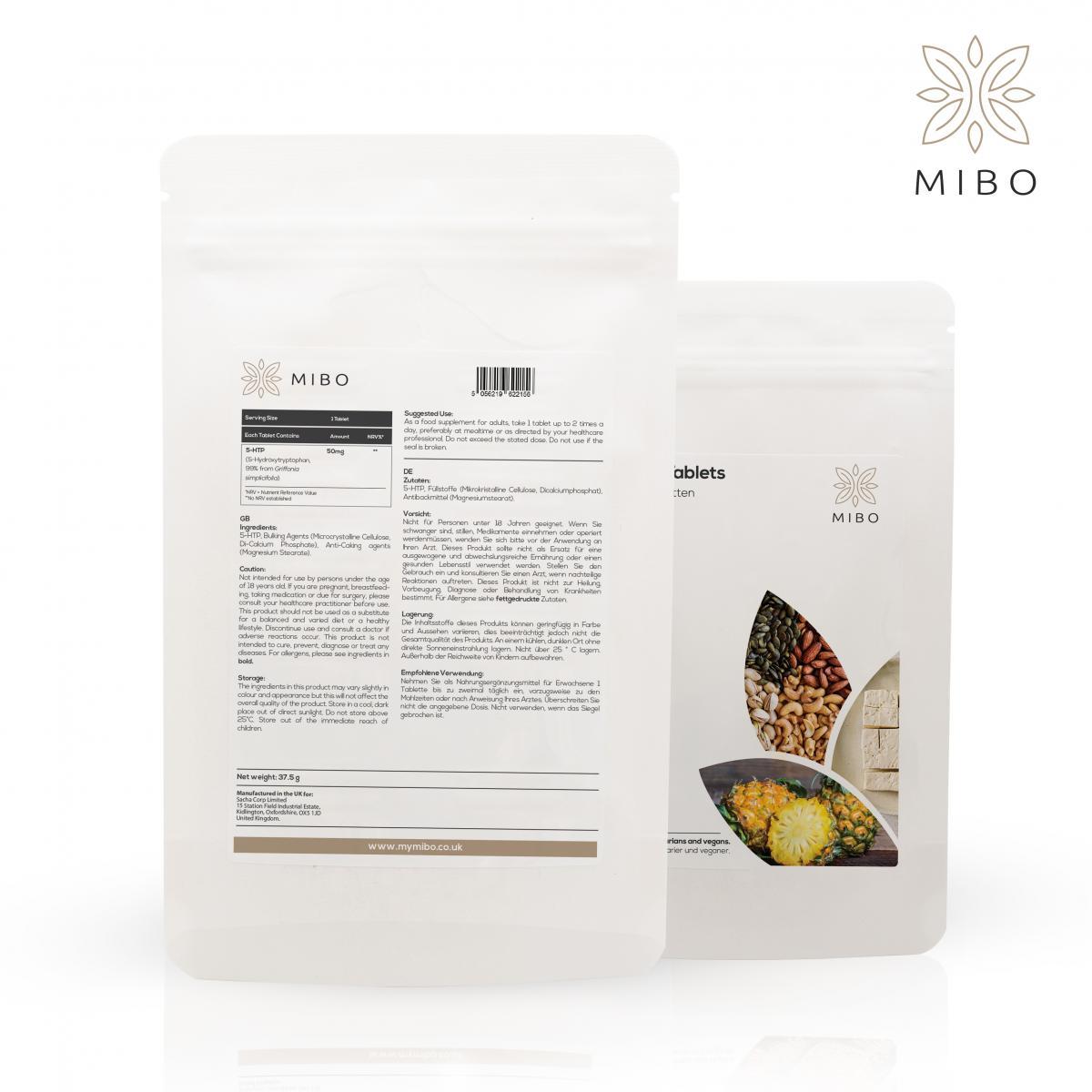 MiBo Boost Bundle - 5-HTP 50mg + Ginkgo Biloba 6000mg + Turmeric 2500mg & Black Pepper 10mg