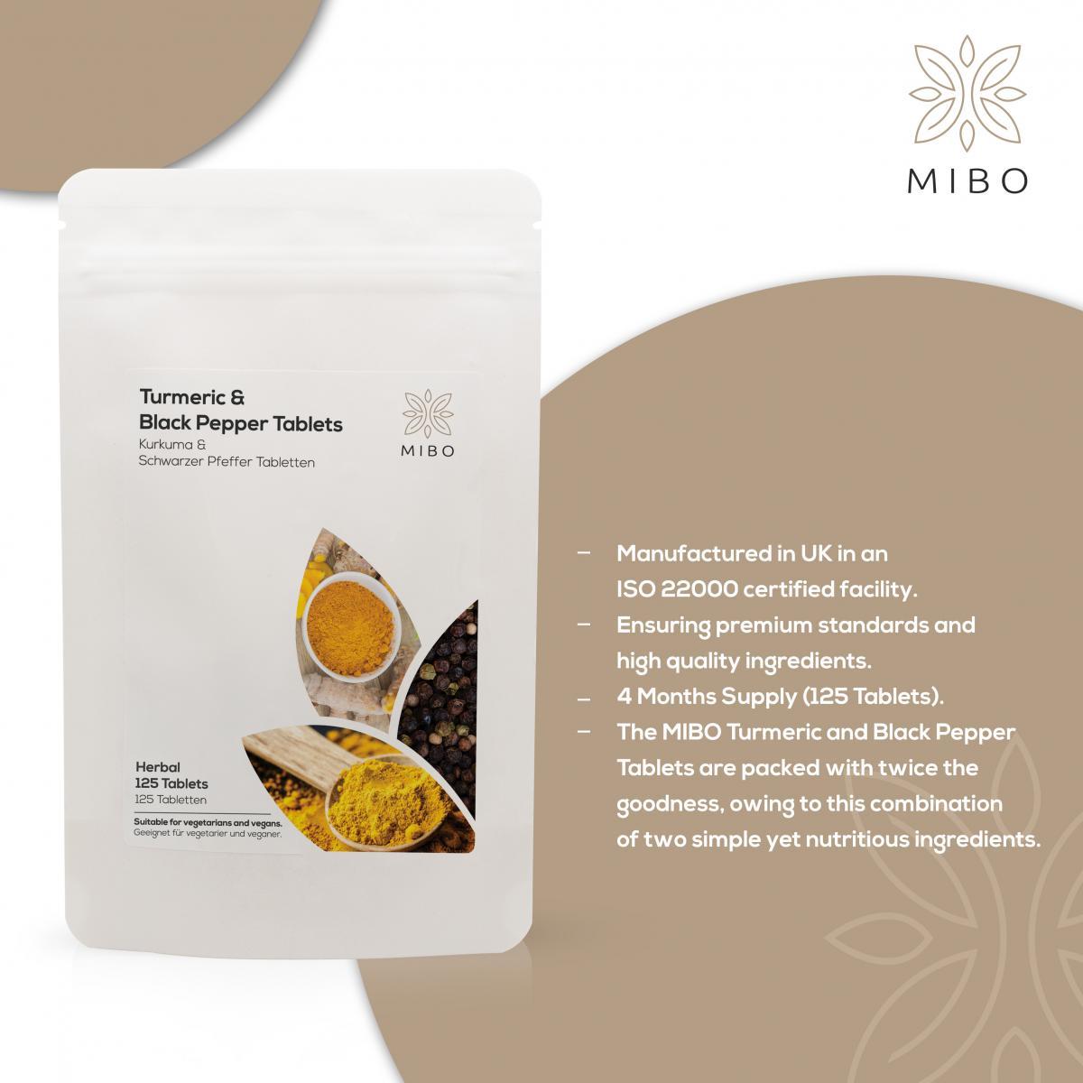 MiBo Boost Bundle - 5-HTP 50mg + Ginkgo Biloba 6000mg + Turmeric 2500mg & Black Pepper 10mg