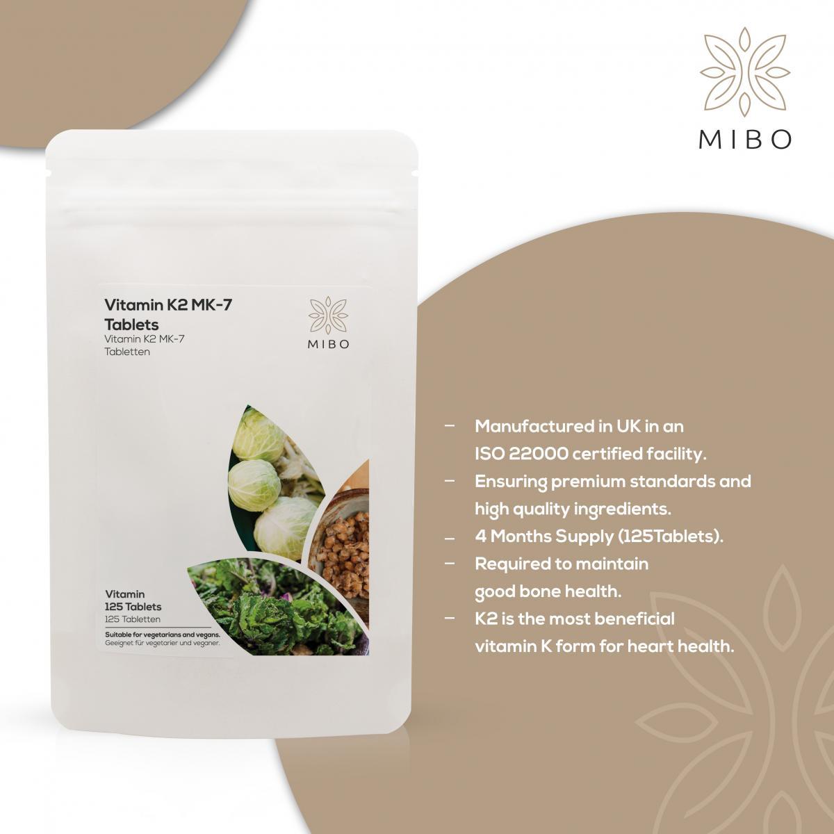 MiBo Strength Bundle - Vitamin K2 MK-7 100mcg + Magnesium Calcium Vitamin D3 K2 and Turmeric + Biotin 10000 mcg
