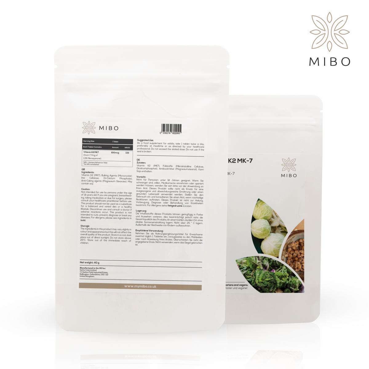 MiBo Strength Bundle - Vitamin K2 MK-7 100mcg + Magnesium Calcium Vitamin D3 K2 and Turmeric + Biotin 10000 mcg