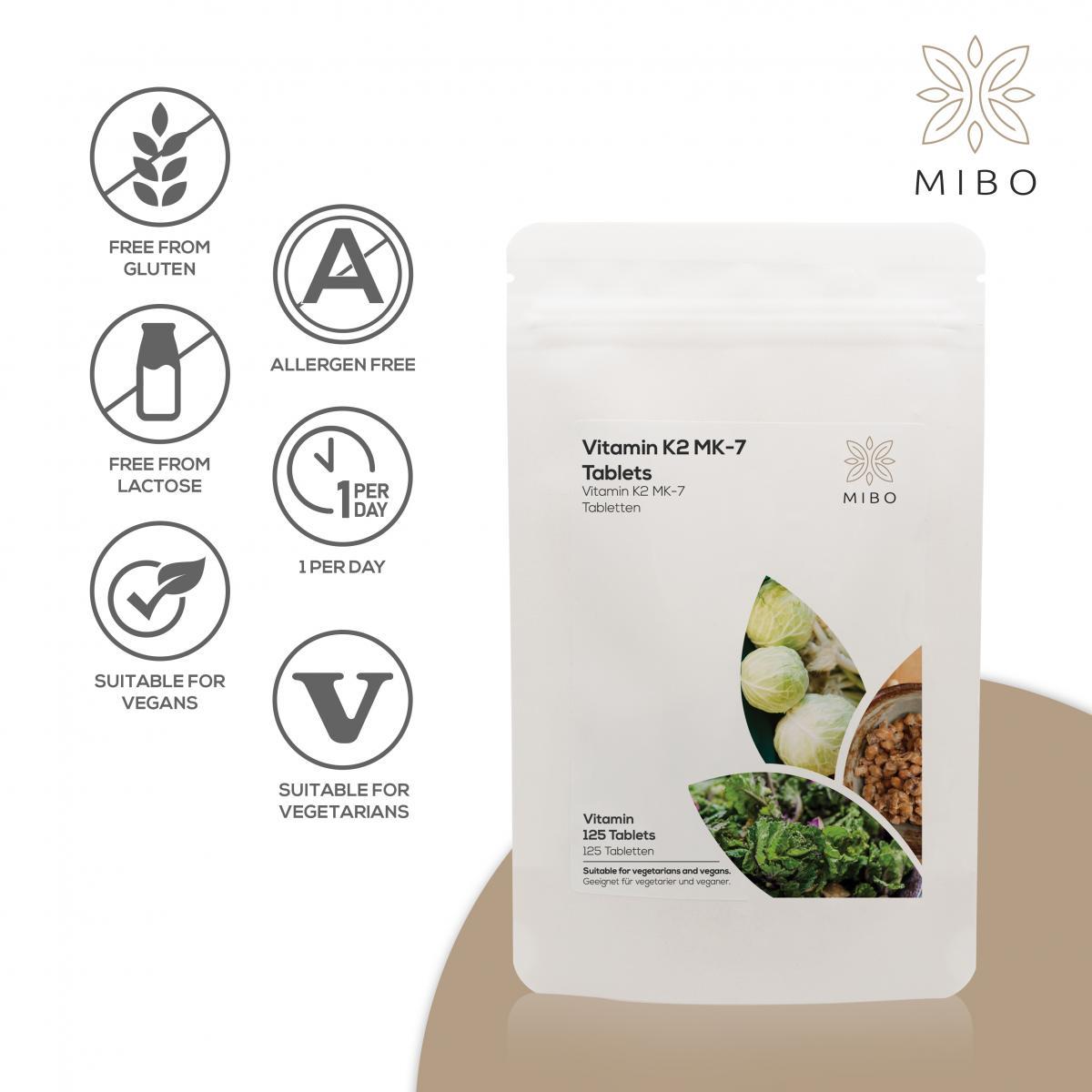 MiBo Strength Bundle - Vitamin K2 MK-7 100mcg + Magnesium Calcium Vitamin D3 K2 and Turmeric + Biotin 10000 mcg