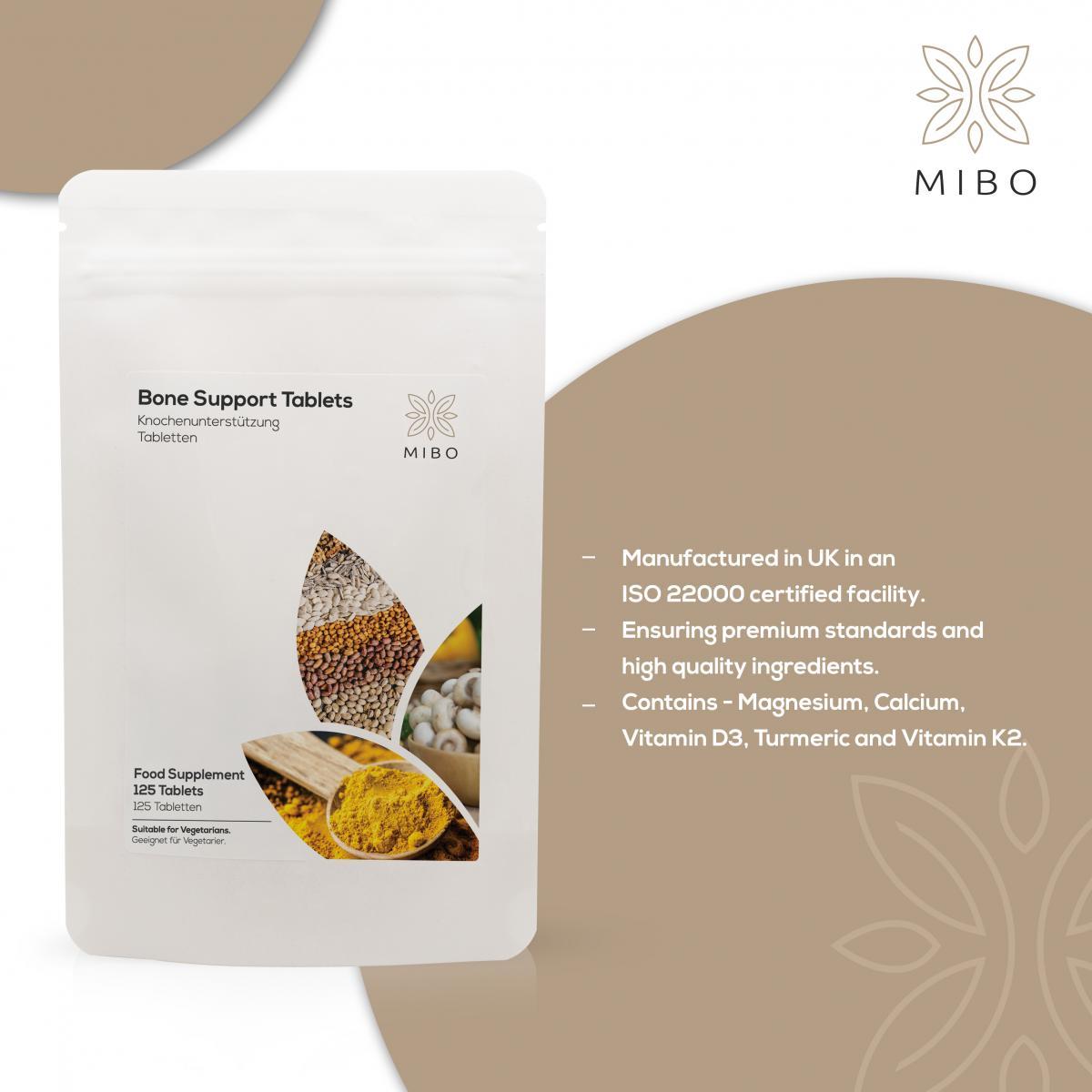 MiBo Strength Bundle - Vitamin K2 MK-7 100mcg + Magnesium Calcium Vitamin D3 K2 and Turmeric + Biotin 10000 mcg