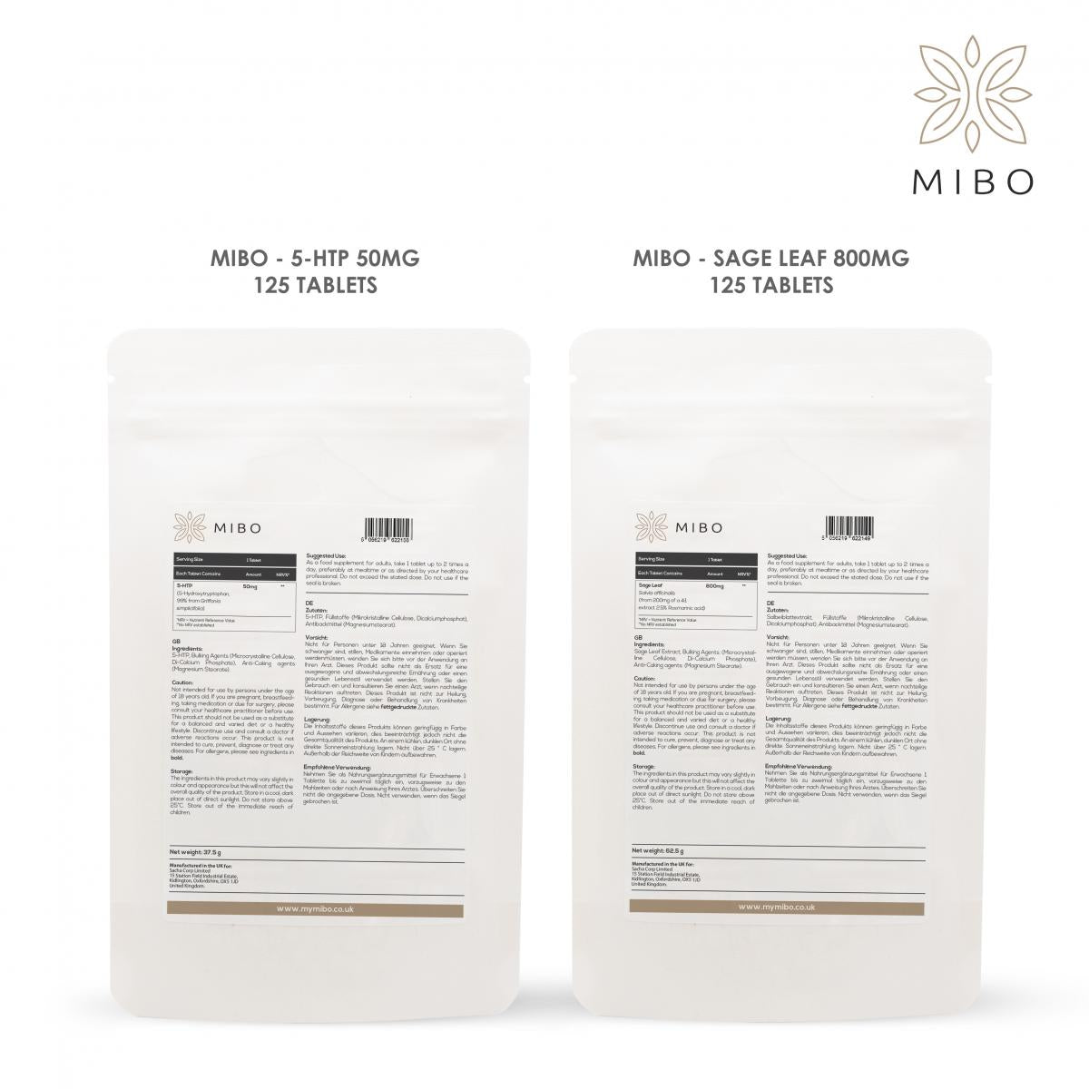 MiBo RnR Bundle - 5-HTP 50mg + Sage Leaf 800mg