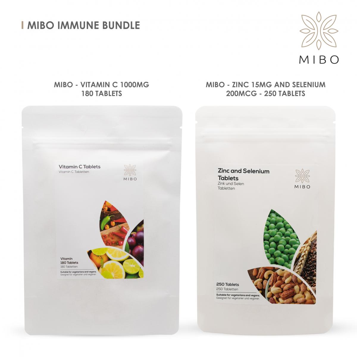 MiBo Immune Bundle - Zinc 15mg and Selenium 200mcg + Vitamin C 1000mg
