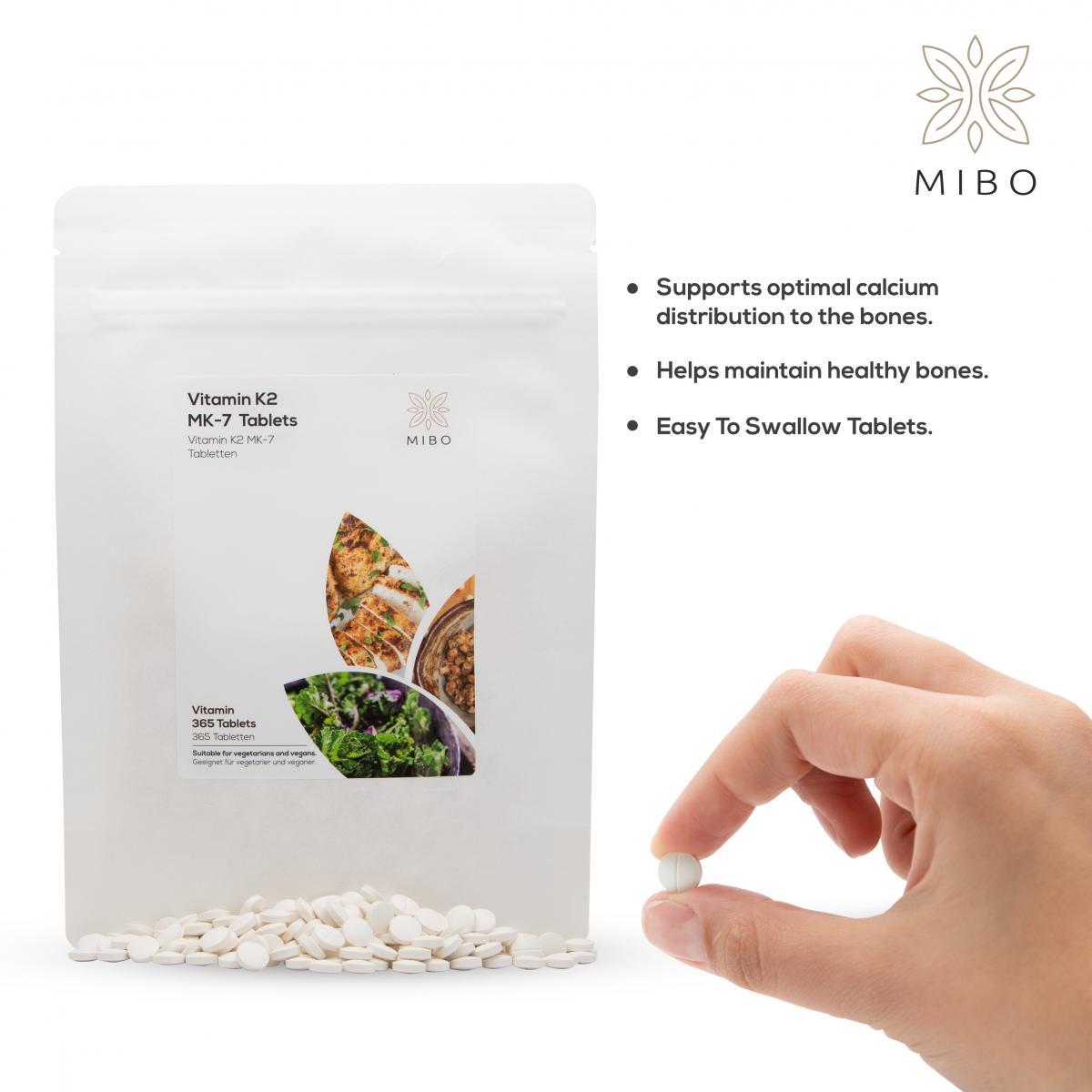 Vitamin K2 MK7 + Magnesium + Vitamin B12 Methylcobalamin Tablets pack of 3 by Mibo