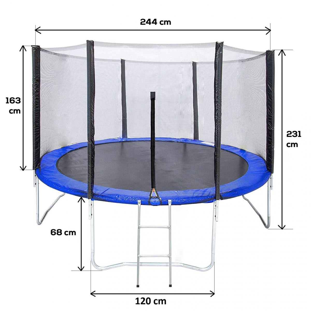 MiBo Trampoline 8ft Net Spring Protection Ladder For Gymnastic Jumping - Blue