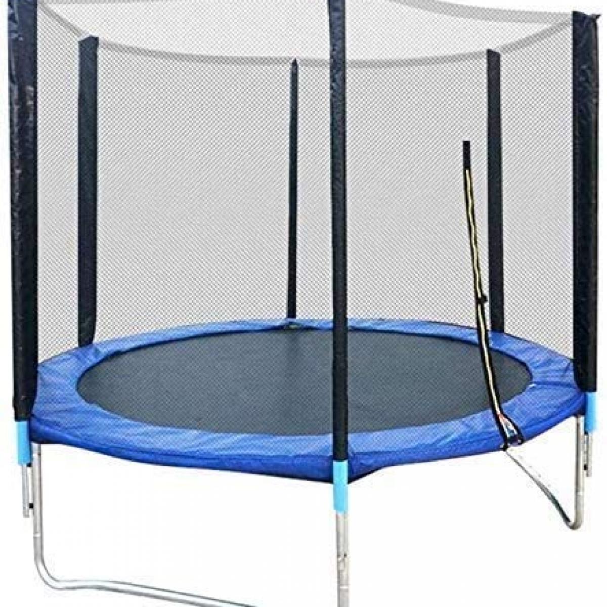 MiBo Trampoline 8ft Net Spring Protection Ladder For Gymnastic Jumping - Blue